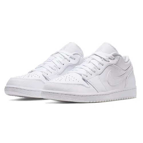 Giày Thể Thao Nike Jordan 1 Low All White 553558-136/553560-136 Màu Trắng  Size 42
