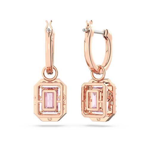 Khuyên Tai Nữ Swarovski Millenia Drop Earrings Octagon Cut, Pink, Gold-Tone Plated 5649474 Màu Vàng Hồng-4