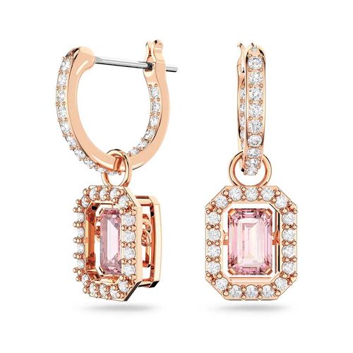 Khuyên Tai Nữ Swarovski Millenia Drop Earrings Octagon Cut, Pink, Gold-Tone Plated 5649474 Màu Vàng Hồng-5