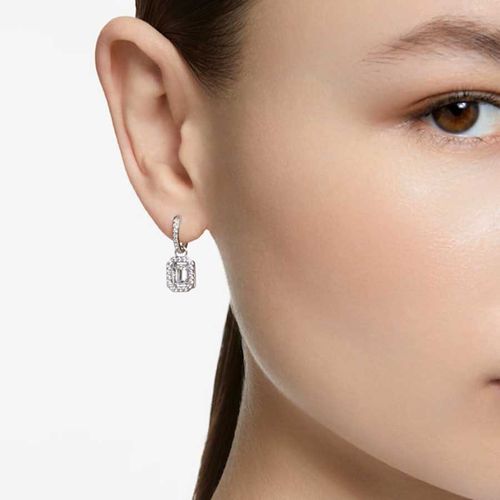 Khuyên Tai Nữ Swarovski Millenia Drop Earrings Octagon Cut, White, Rhodium Plated 5638495 Màu Bạc-4