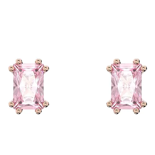 Khuyên Tai Nữ Swarovski Stilla Crystal Rectangle Stud Earrings, Pink/Rose Gold Màu Hồng - Trang sức - Vua Hàng Hiệu