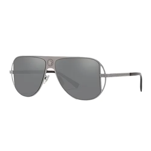 Kính Mát Nam Versace Grecamania Pilot Sunglasses O2212-O10016G57_RTU_TU_ONUL Màu Xám Bạc