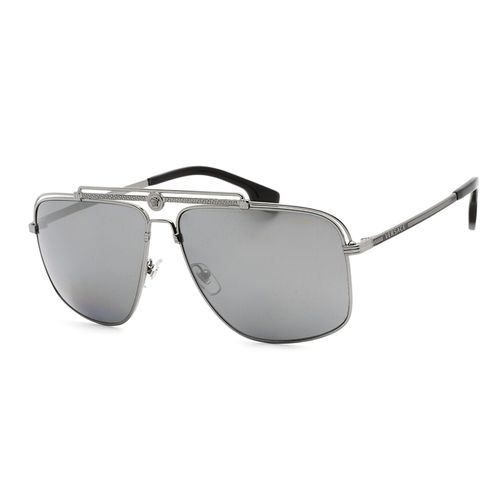 Kính Mát Nam Versace Polarized Dark Gray Mirrored Silver Square Men's Sunglasses VE2242 1001Z3 61 Màu Xám Đen-1