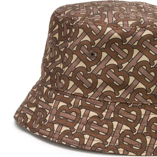 Mũ Burberry Monogram Print Bucket Hat Màu Nâu Size M-2