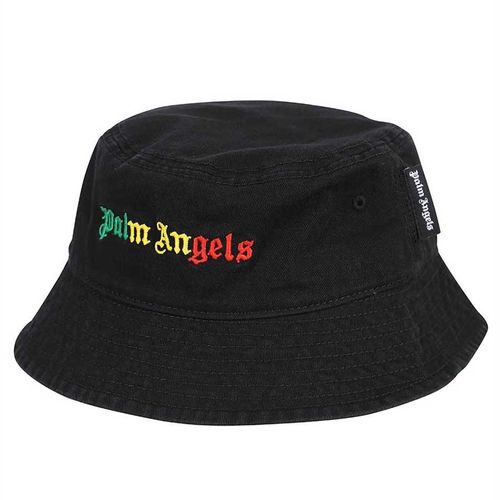 Mũ Palm Angels PMLA011S21FAB005 Miami Logo Bucket Hat Black Màu Đen-1