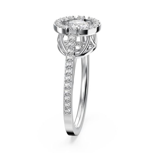 Nhẫn Nữ Swarovski Sparkling Dance Ring Round Cut White Rhodium Plated 5465280 Màu Bạc Size 55-3