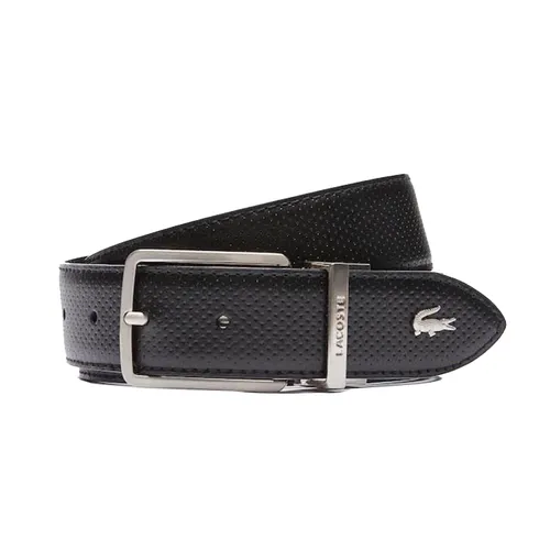 Thắt Lưng Men's Lacoste Engraved Buckle Reversible Piqué Leather Belt Màu Đen Size 100