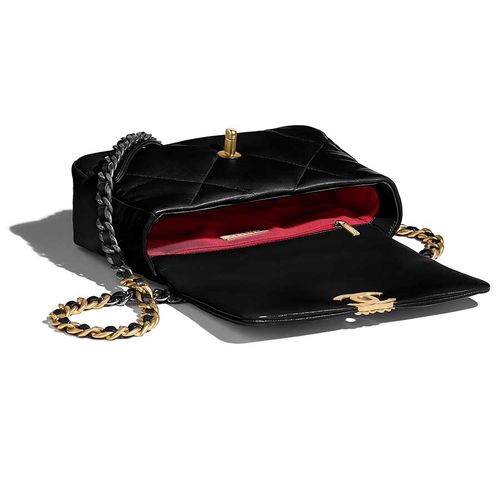 Túi Đeo Chéo Nữ Chanel CC 19 Flap Bag Màu Đen-2