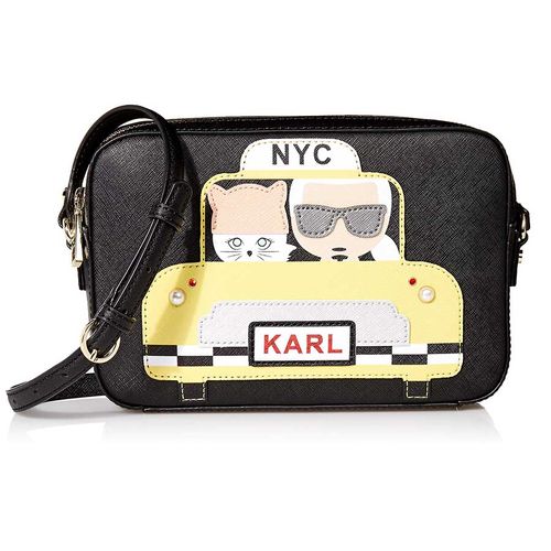 Túi Đeo Chéo Nữ Karl Lagerfeld Paris Maybelle Camera Crossbody Màu Đen Vàng-1
