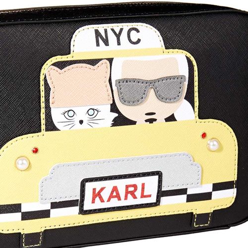 Túi Đeo Chéo Nữ Karl Lagerfeld Paris Maybelle Camera Crossbody Màu Đen Vàng-5