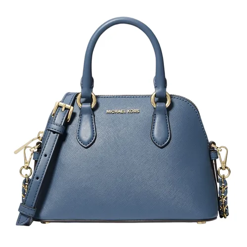 Túi Đeo Chéo Nữ Michael Kors MK Veronica Extra-Small Logo Crossbody Bag 32S3G6VC0L Màu Xanh Denim