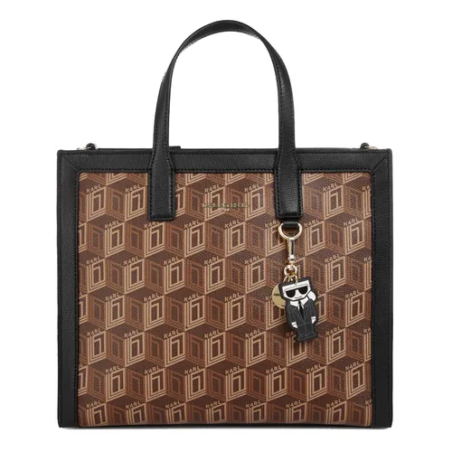 Karl Lagerfeld - Túi Tote Nữ Karl Lagerfeld Paris Nouveau Two Way Màu Nâu Đen - Vua Hàng Hiệu