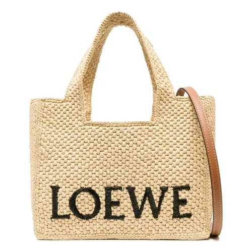 Túi xách - Túi Tote Nữ Loewe Small Bag With Logo Màu Be Nhạt - Vua Hàng Hiệu
