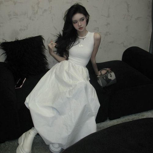 Váy Xòe Nữ Weird Market Sport Top Backless Dress White Màu Trắng-3