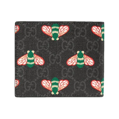 Túi xách - Ví Gucci Canvas Bestiary Bee Wallet Màu Xám Đen - Vua Hàng Hiệu
