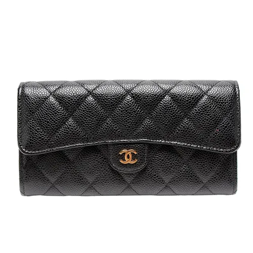 Authentic Second Hand Chanel Lambskin Classic Long Flap Wallet  PSSC6100001  THE FIFTH COLLECTION