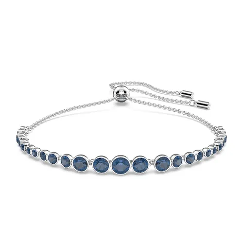 Vòng Đeo Tay Nữ Swarovski Emily Bracelet Mixed Round Cuts, Blue, Rhodium Plated 5663394 Màu Bạc Phối Xanh