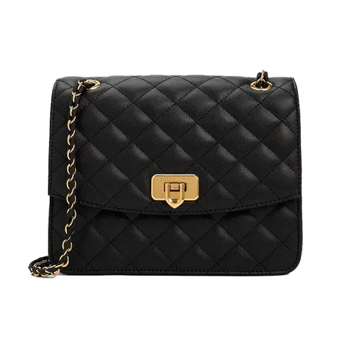 Cressida Quilted Chain Strap Bag - Black