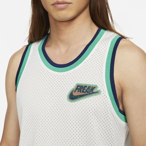 Áo Ba Lỗ Nam Nike Giannis Freak Contrasting Colors Logo Breathable Mesh Sports Basketball DA5685 121 T Shirt Màu Trằng Xanh Size M-4