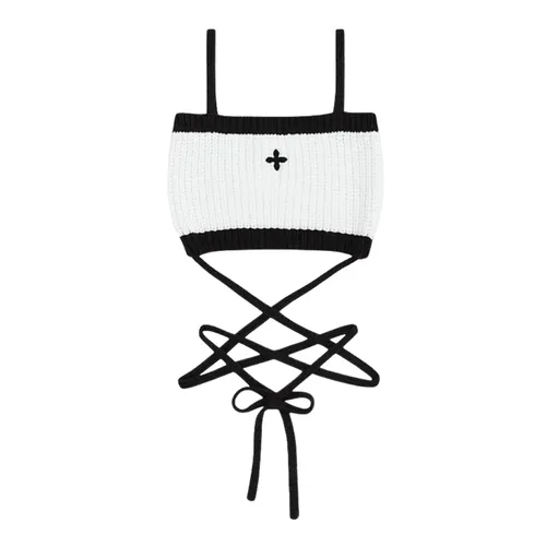 Thời trang - Áo Ngực Nữ SMFK Tank Top White Knitted With Vintage Logo UTK05W Màu Trắng - Vua Hàng Hiệu