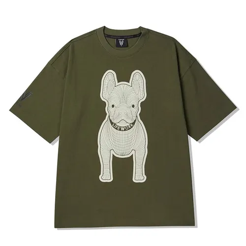 Áo Phông LifeWork Silket Racket Green Short - Tshirt LW215TS982 Màu Xanh Rêu Size M