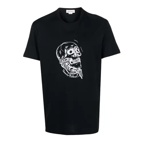 Alexander Mcqueen - Áo Phông Nam Alexander McQueen Skull T-Shirt 687715QSZ87 Màu Đen Size XS - Vua Hàng Hiệu
