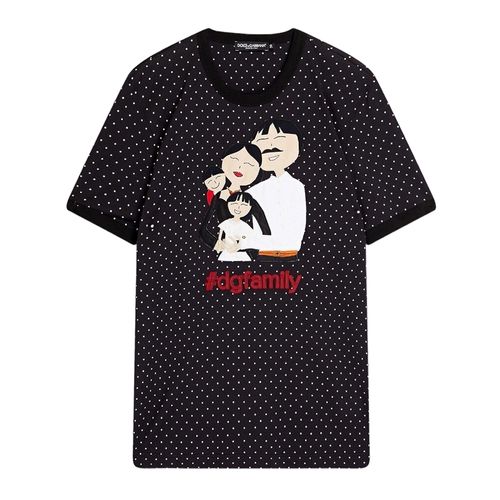 Áo Phông Nam Dolce & Gabbana D&G Family T-Shirt G8GX8ZG7KCQHN19W Màu Đen Size 44