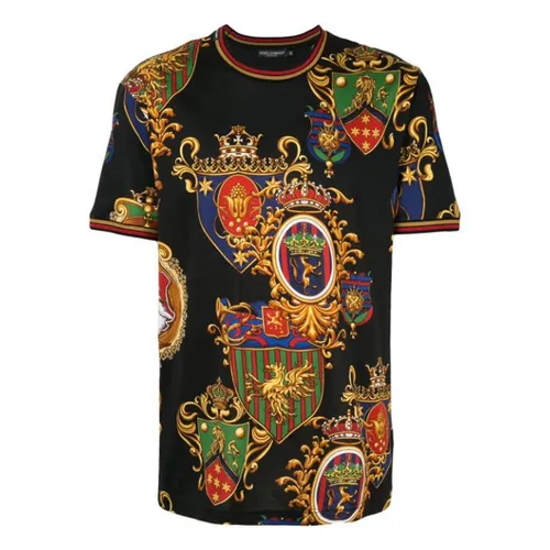 Thời trang Dolce & Gabbana Áo phông - Áo Phông Nam Dolce & Gabbana D&G T-Shirt G8KC0TFS778 Hoạ Tiết Phối Màu Size 44 - Vua Hàng Hiệu