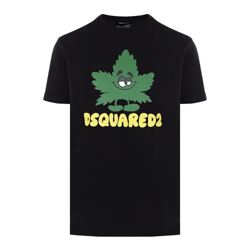 Áo Phông Nam Dsquared2 Maple Print Cotton T-Shirt S71GD1279S23009900 Màu Đen Size S