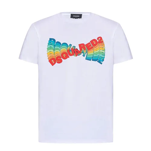 Áo Phông Nam Dsquared2 Regular Fit T-Shirt S74GD1190S23009100 Màu Trắng Size M