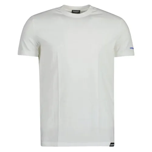 Áo Phông Nam Dsquared2 White With Logo Printed Tshirt D9M204550/100 Màu Trắng