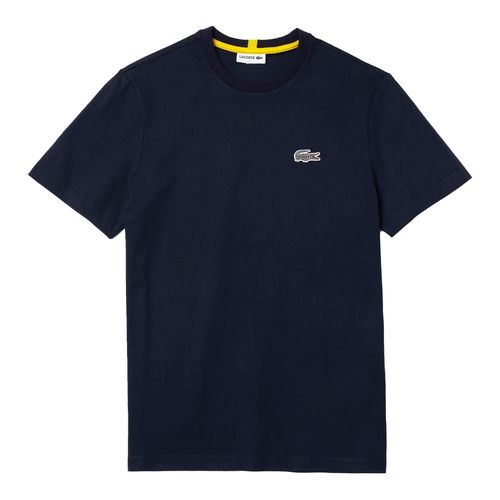 Áo Phông Nam Lacoste Men's Regular Fit TH62816UJ x National Geographic Organic Cotton T-shirtT-Shirt Màu Xanh Navy Size 2-1