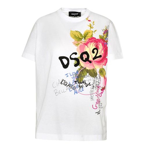 Áo Phông Nữ Dolce & Gabbana D&G Granny Bunch T-Shirt S75GD0276S23009100 Màu Trắng Size XXS