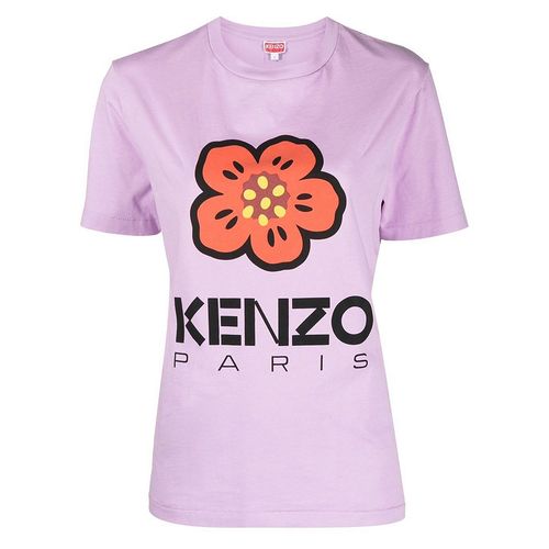 Áo Phông Nữ Kenzo Light Purple With Boke Flower Logo Printed Tshirt FD52TS0394SO01066 Màu Tím Nhạt