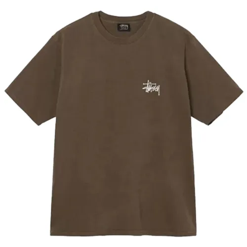 Áo Phông Unisex Stussy Basic Dyed Tee Coffee Tshirt Màu Nâu - Thời trang - Vua Hàng Hiệu