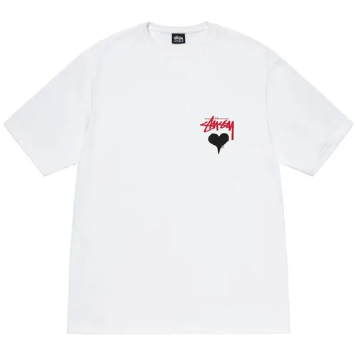 Stussy Áo phông - Áo Phông Unisex Stussy Stock Heart Tee Tshirt White Màu Trắng - Vua Hàng Hiệu