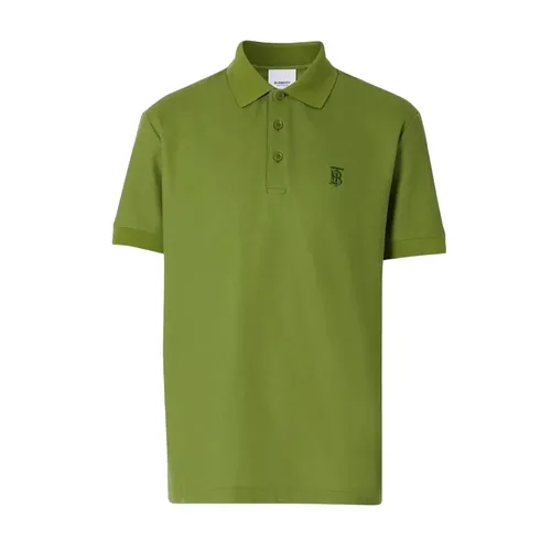 Áo Polo Burberry Monogram Motif Cotton Piqué Polo Shirt Màu Xanh Lá - Thời trang - Vua Hàng Hiệu