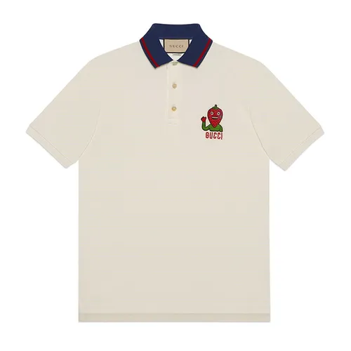 Áo Polo Nam Gucci Strawberry Patch Màu Trắng Size M