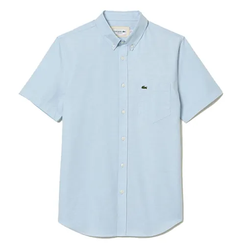 Thời trang Nam Áo sơ mi Oxford - Áo Polo Nam Lacoste Men’s Lacoste Regular Fit Cotton Shirt CH0219HBP Màu Xanh Da Trời Size 38 - Vua Hàng Hiệu