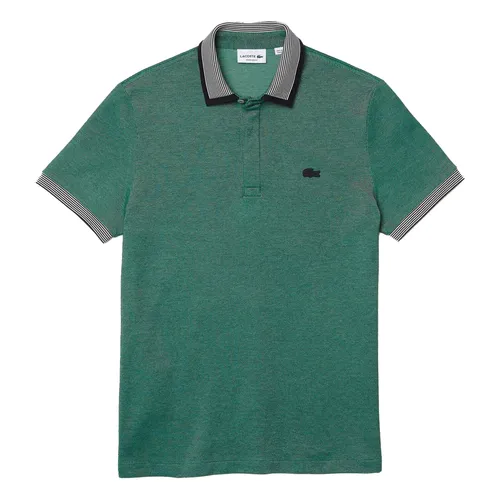 Lacoste Xanh rêu Áo Polo - Áo Polo Nam Lacoste Regular Fit Striped Finishes Cotton PH1924GU6 Màu Xanh Rêu Size 6 - Vua Hàng Hiệu
