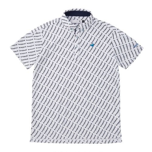 Áo Polo Nam Le Coq Sportif Golf Men's Big Size Logo Allover Shirt QGMVJA10 Màu Trắng-1
