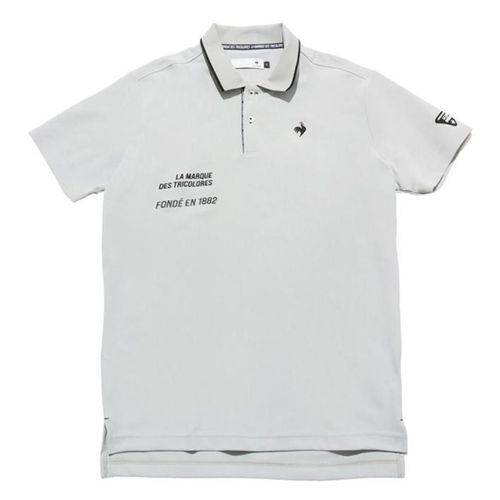 Áo Polo Nam Le Coq Sportif Golf Men's Short Sleeve Shirt QGMVJA03 Màu Xám Trắng-1