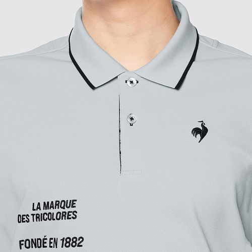 Áo Polo Nam Le Coq Sportif Golf Men's Short Sleeve Shirt QGMVJA03 Màu Xám Trắng-5