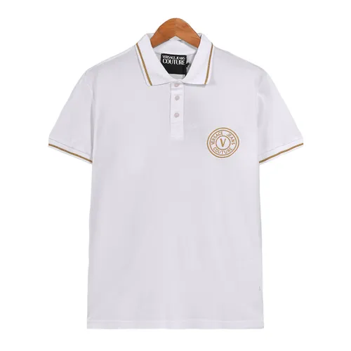 Áo Polo Nam Versace 74GAGT06CJ01TG03 Màu Trắng Logo Ngực Size M