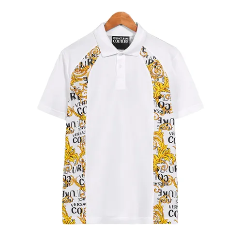 Áo Polo Nam Versace Jeans Couture 74GAG613JS149G03 Màu Trắng Vàng Size M