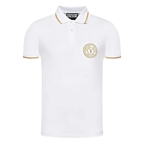 Áo Polo Nam Versace Jeans Couture Vemblem Thick Foil 74GAGT06 CJ01T G03 Màu Trắng Size M