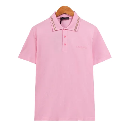 Thời trang Versace Hồng Áo Polo 100% Cotton - Áo Polo Nam Versace Viền Cổ 895048 A231377 2P640 Màu Hồng Size XS - Vua Hàng Hiệu