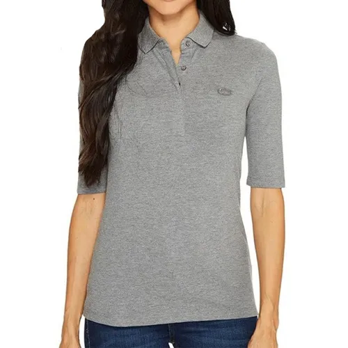 Thời trang Lacoste Nữ Xám Áo Polo - Áo Polo Nữ Lacoste Women's Polo PF6969 UWC Màu Xám Size 40 - Vua Hàng Hiệu