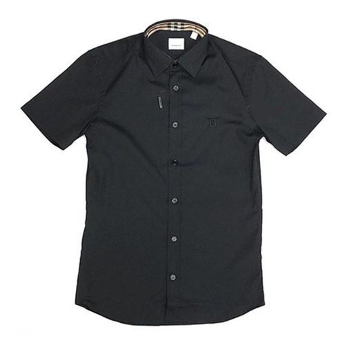 Áo Sơ Mi Burberry Black Short Sleeve S22 Màu Đen Size L-1