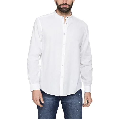Áo Sơ Mi Dài Tay Nam Carrera Jeans Korean Linen-Cotton Blend Shirt T245A1251A_001 Màu Trắng Size L - Thời trang - Vua Hàng Hiệu